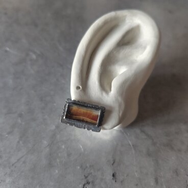 デンドリティックアゲートシルバーピアス