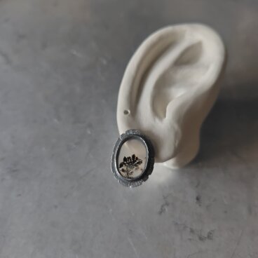 デンドリティックアゲートシルバーピアス