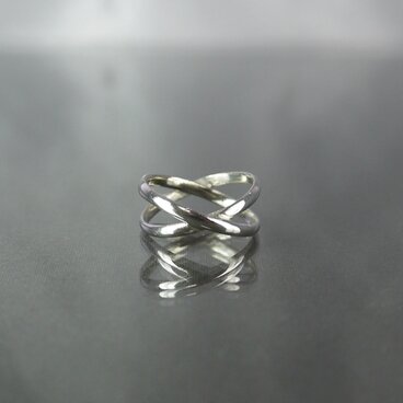 silver950 甲丸クロスリング タイプC