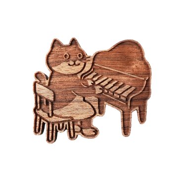 【木ｔｃｈ】クルミの木・ブローチ（音楽のじかん）