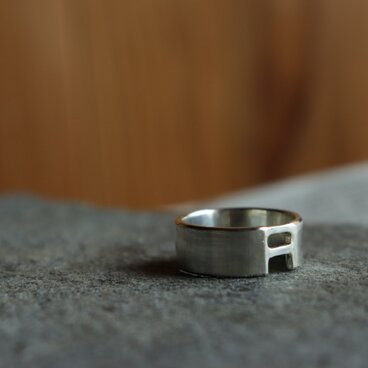 シルバーリング　ダブルライン