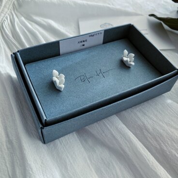 白磁　天草陶花　14kgfピアス　二輪