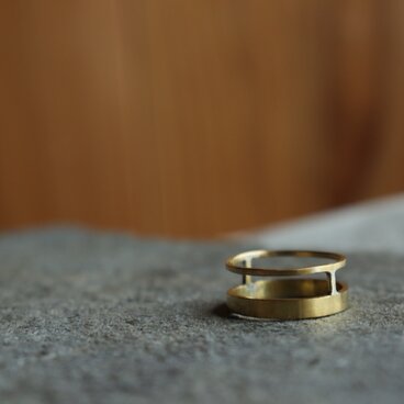真鍮リング　ダブルライン