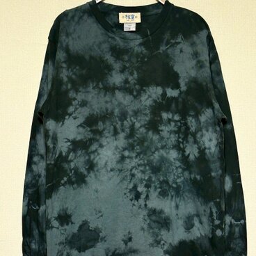 タイダイ 長袖Ｔシャツ Mサイズ ブラック×グレー ムラ染め HIPPIES DYE HD25-18