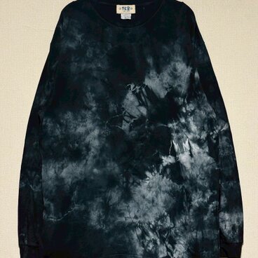 タイダイ 長袖 Ｔシャツ XLサイズ ブラック ムラ染め HIPPIES DYE HD25-19