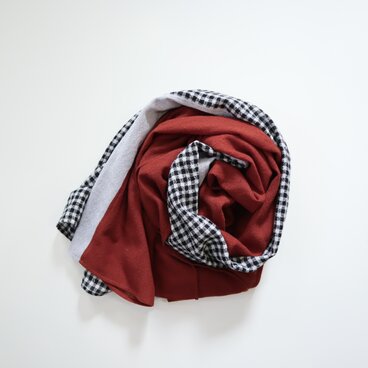 three panels stole (dark red x check)