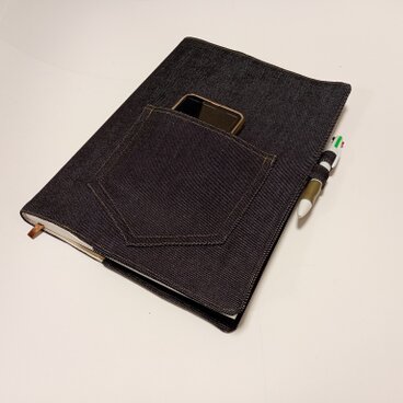 *ＴK⑥A4判手帳カバーデニム　ペン差しポケット有