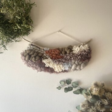 【一点もの】流木 ウィービング タペストリー 『愛くるしい羊の群れ』