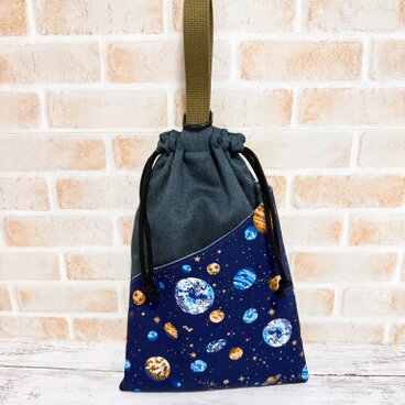 シューズケース(外ポケット付)　【宇宙】