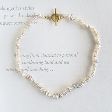 優しいペールピンク　ケシパールのチョーカー　オールノット仕上げ　1点のみ