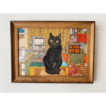 「猫の部屋」額縁入り（原画）