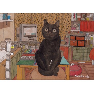 「猫の部屋」額縁入り（原画）