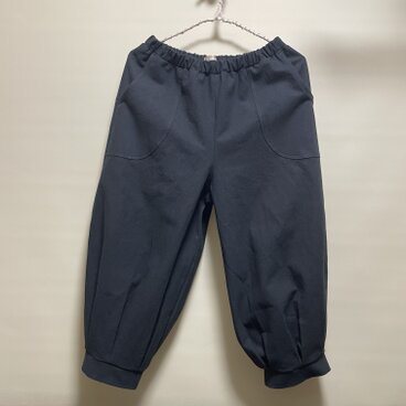 【I様オーダー品】☆ペアパンツ◆やわらかコットンリネン黒◆オーダーサイズ