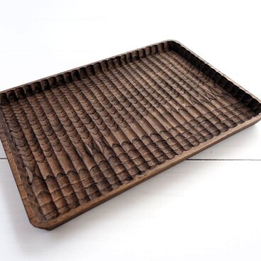 小ぶりの我谷盆　栗(クリ)　栗渋染め