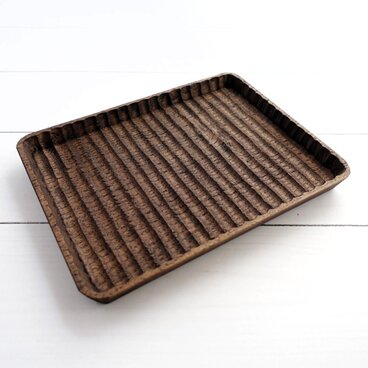 小さめの我谷盆　栗(クリ)　栗渋染め