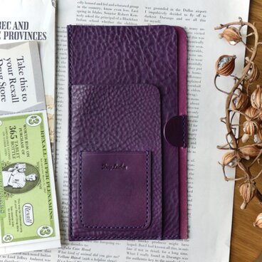イタリア革チケットホルダー／チケットケース／紫