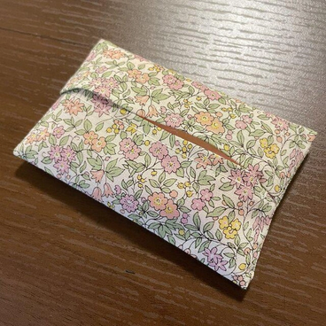 ミニ ティッシュケース リバティA ピンク 花柄 ラセンビィコットン Forget Me Not