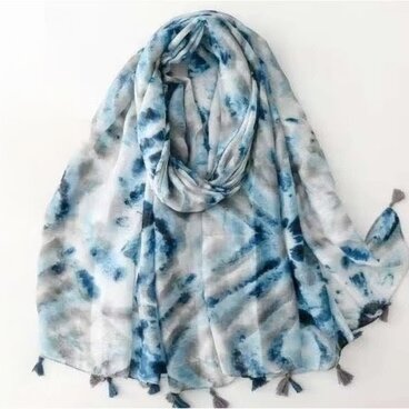 ストール 大判 スカーフ タッセル付き 花柄 春 コットン 綿 レディス 大人 カジュアル ショール マフラー ギフト 通勤通学