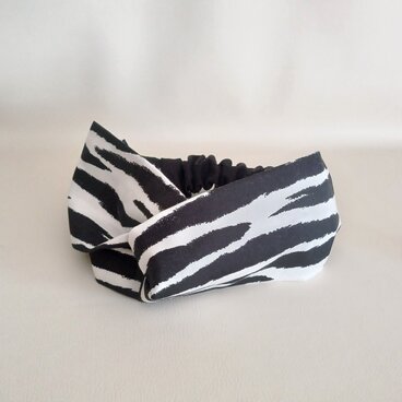 クロスタイプのヘアバンド　ターバン　ゼブラゼブラ　31