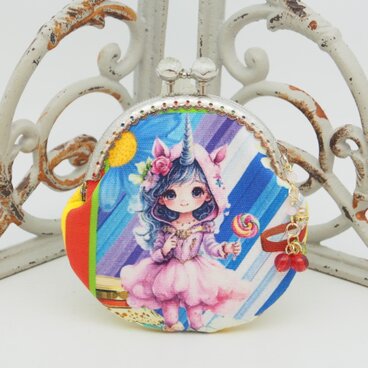 「Honey Baby ２　」がま口ポーチ(口金8.5センチ)