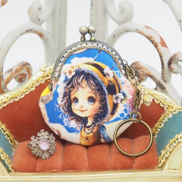 「Honey Baby ２」がま口バッグチャーム（口金5センチ)