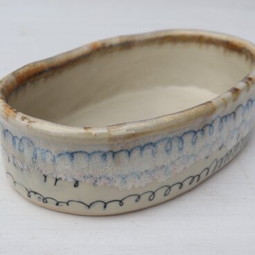 楕円鉢　グルグル