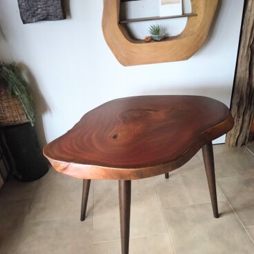 厚みたっぷり♪H710オーバルテーブル　～欅輪切りテーブル・リビングテーブル・サイドテーブル・コーヒーテーブルなど