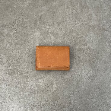 二つ折り財布　 コニャック（ホック）イタリアンレザー　＜A＞