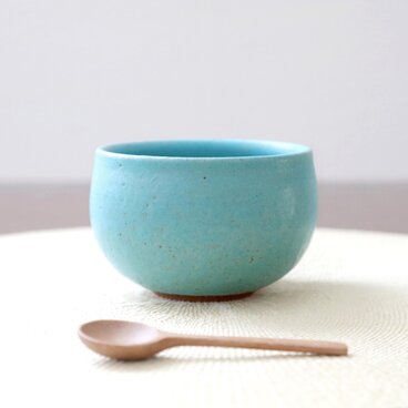 赤陶土とトルコ青釉のお湯のみ