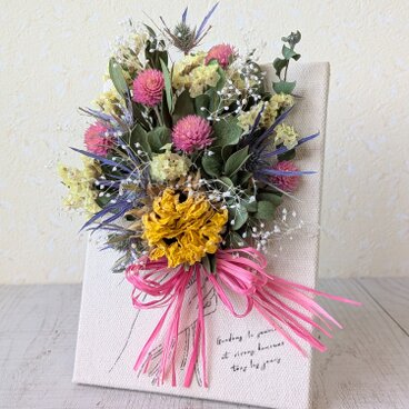 1点のみ！！mini・miniキャンバスボードアレンジ・ドライフラワーブーケ