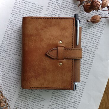 トラベラーズノートカバー／パスポートサイズ／革／ブラウン