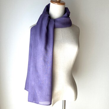 草木染めソフトバンブーストール・ログウッドパープル（藤色）