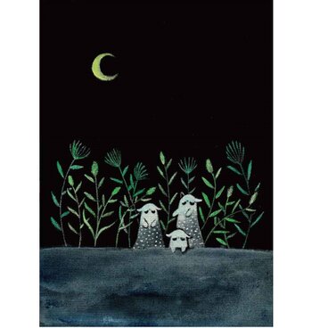 絵本と原画セット 絵本「猫木霊と黒猫木霊」 徳島洋子作品 原画タイトル「困っている猫木霊」