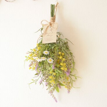 ミモザとラベンダーのスワッグ