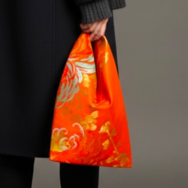 あずま袋【送料込み】帯リメイク　レッド