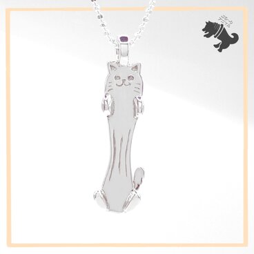 のび～るネコ シルバーネックレス ねこ ネコ 猫 キャット にゃんこ 動物 小動物 アニマル ペット シルバーアクセ