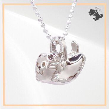 反りネコ シルバーネックレス ねこ ネコ 猫 キャット にゃんこ 動物 小動物 アニマル ペット シルバーアクセサリー