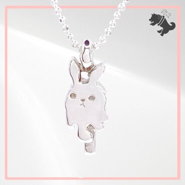 とろけるうさぎ アイス シルバーネックレス うさぎ ウサギ 兎 ラビット 動物 小動物 アニマル ペット アクセサリー