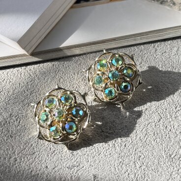 YS101-【 Sarah Coventry 】サラコベントリー・ヴィンテージイヤリング 60's "LIME LIGHT"