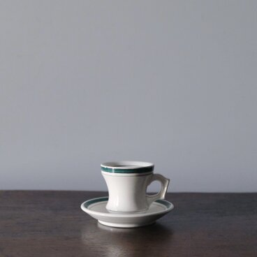 ブリュロ カップ アンド ソーサー コーヒー  緑 フランス アンティーク 0501672