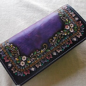 レザークラフト長財布　