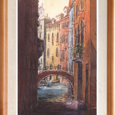 水彩画原画　ヴェネツィア運河11　＃712