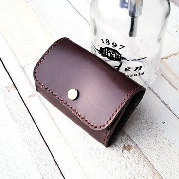 【名入れ無料】本革コインケース 　チョコ