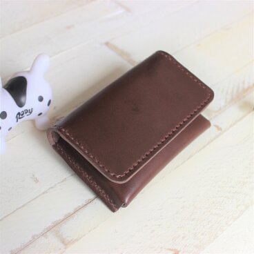 【名入れ無料】本革名刺入れ　チョコ