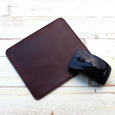 【名入れ無料】本革マウスパッド　チョコ