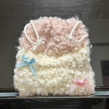 ふわふわかわいい春の巾着バッグ