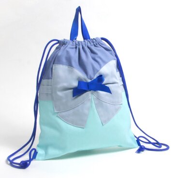 (小さいサイズ)　リボンコレクション お着替え袋 ブルー Kids