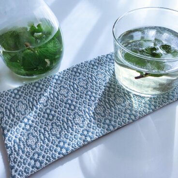 手織りミニマット〈light blue〉