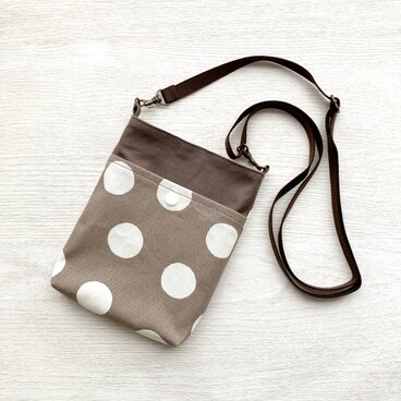 帆布のポシェット（ベージュドット）