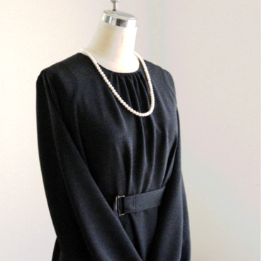 ＊フォーマルブラックワンピース＊高級服地二越ちりめん＊【送料無料】